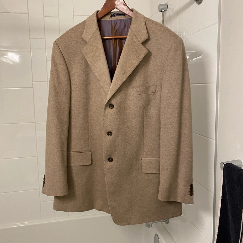 Classic Tan Cashmere Men's Blazer - Arnold Brant for Harry Rosen
